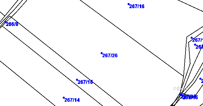Parcela st. 267/26 v KÚ Cholupice, Katastrální mapa