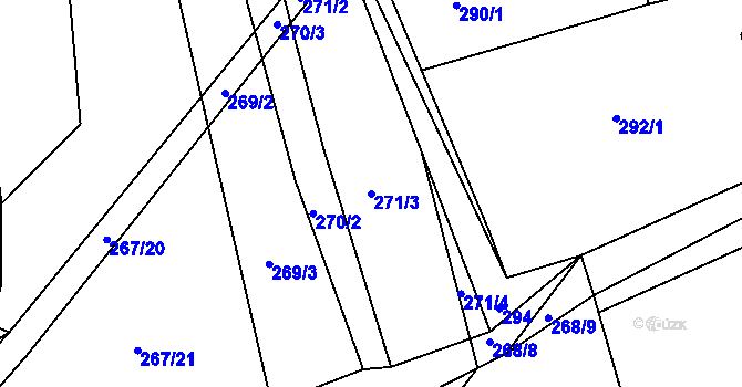 Parcela st. 271/3 v KÚ Cholupice, Katastrální mapa