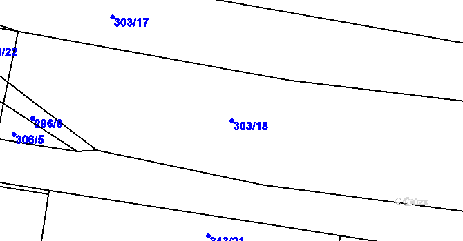 Parcela st. 303/18 v KÚ Cholupice, Katastrální mapa