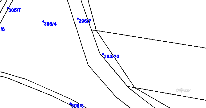 Parcela st. 303/20 v KÚ Cholupice, Katastrální mapa