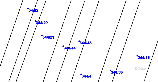Parcela st. 344/45 v KÚ Cholupice, Katastrální mapa