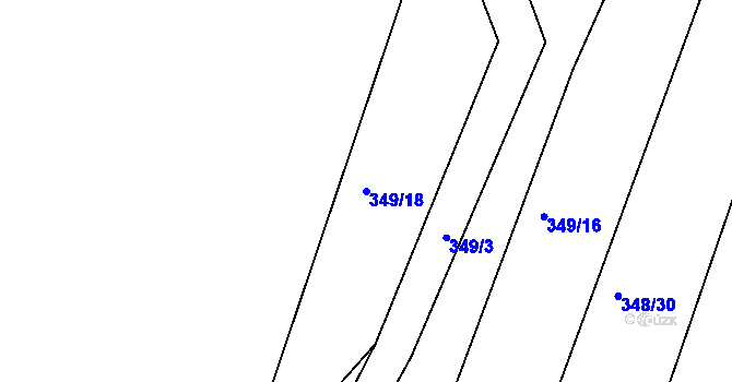 Parcela st. 349/18 v KÚ Cholupice, Katastrální mapa