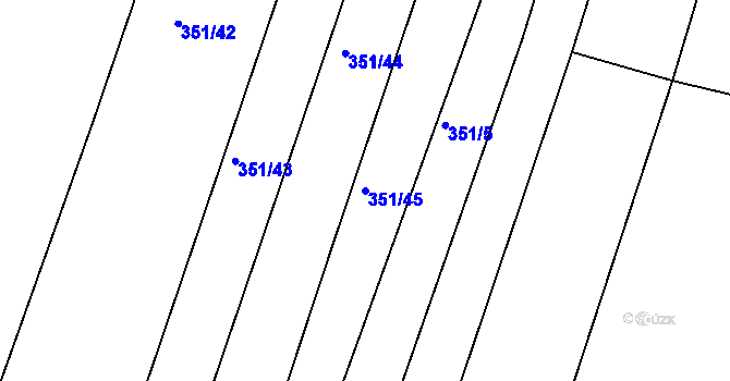 Parcela st. 351/45 v KÚ Cholupice, Katastrální mapa