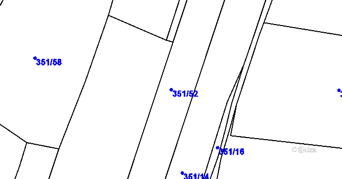 Parcela st. 351/52 v KÚ Cholupice, Katastrální mapa