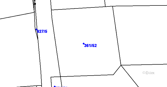 Parcela st. 361/52 v KÚ Cholupice, Katastrální mapa
