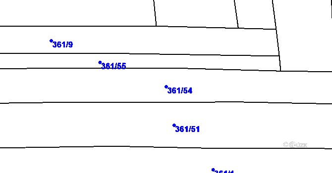 Parcela st. 361/54 v KÚ Cholupice, Katastrální mapa