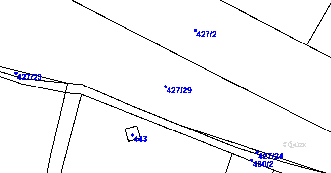 Parcela st. 427/29 v KÚ Cholupice, Katastrální mapa