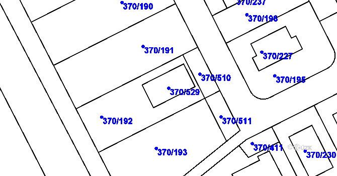 Parcela st. 370/529 v KÚ Cholupice, Katastrální mapa