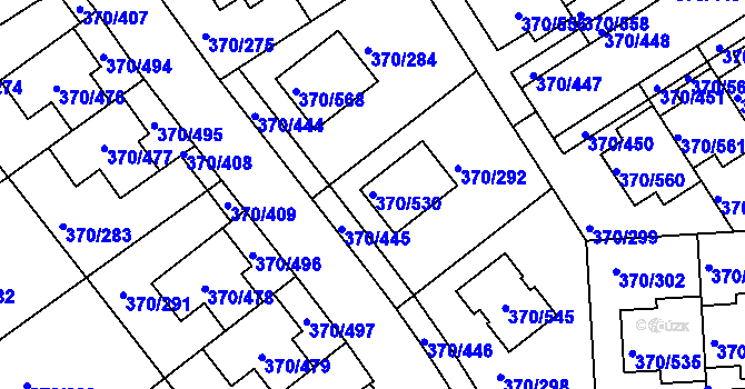 Parcela st. 370/530 v KÚ Cholupice, Katastrální mapa