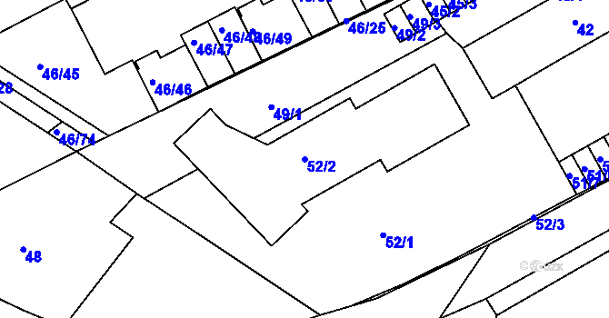 Parcela st. 52/2 v KÚ Cholupice, Katastrální mapa