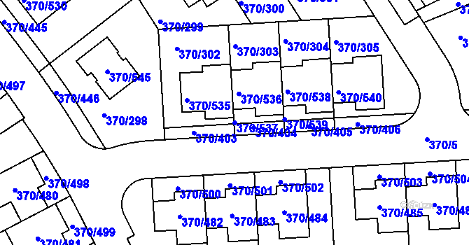 Parcela st. 370/537 v KÚ Cholupice, Katastrální mapa