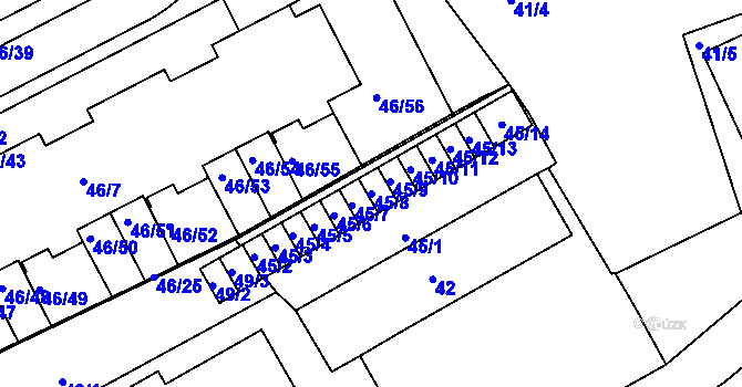 Parcela st. 45/8 v KÚ Cholupice, Katastrální mapa