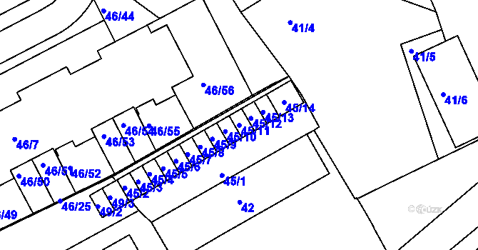 Parcela st. 45/11 v KÚ Cholupice, Katastrální mapa