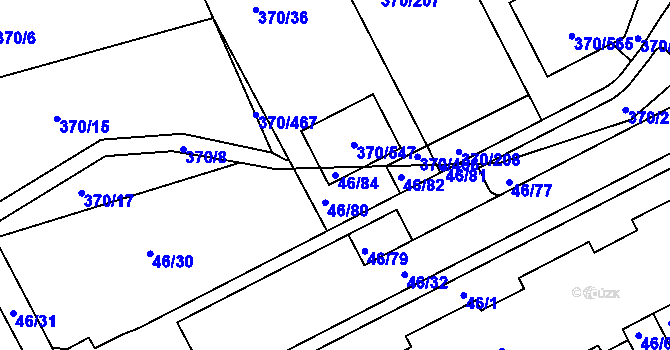 Parcela st. 46/84 v KÚ Cholupice, Katastrální mapa