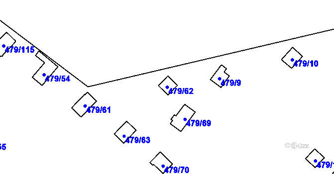 Parcela st. 479/62 v KÚ Cholupice, Katastrální mapa