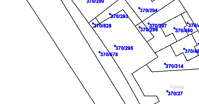 Parcela st. 370/578 v KÚ Cholupice, Katastrální mapa