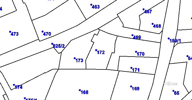 Parcela st. 172 v KÚ Točná, Katastrální mapa