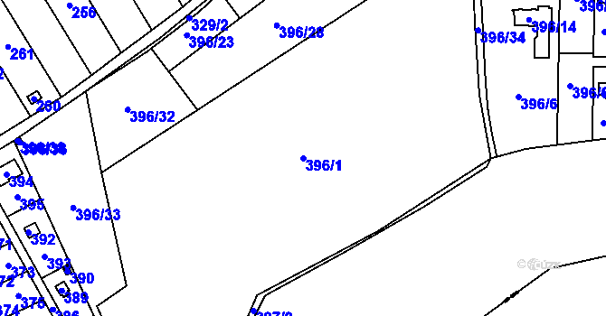 Parcela st. 396/1 v KÚ Točná, Katastrální mapa