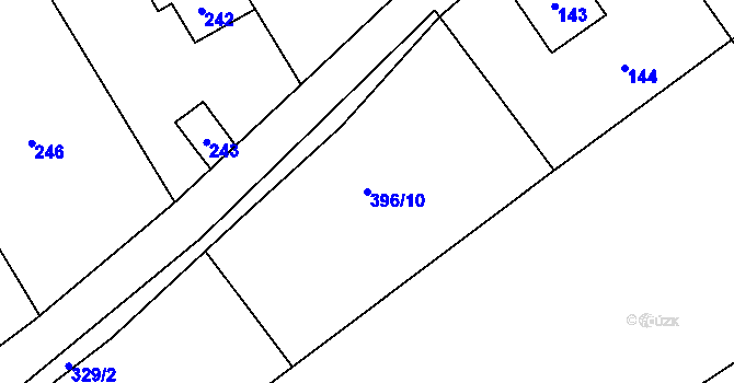 Parcela st. 396/10 v KÚ Točná, Katastrální mapa