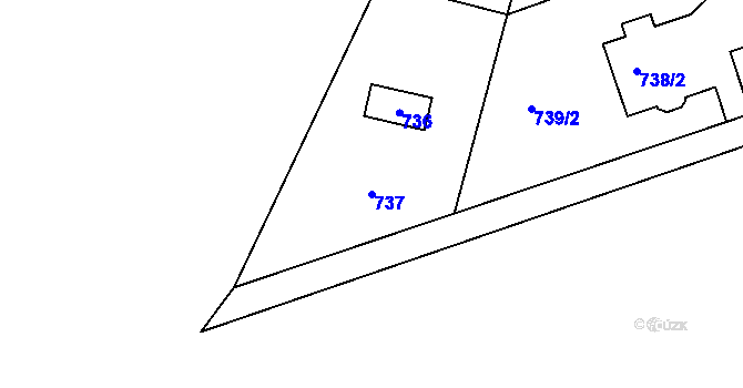 Parcela st. 737 v KÚ Točná, Katastrální mapa