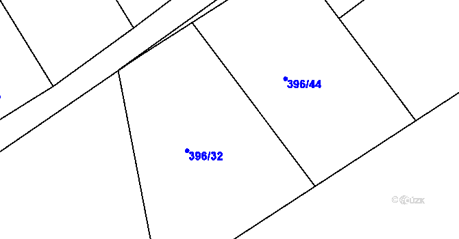 Parcela st. 396/32 v KÚ Točná, Katastrální mapa