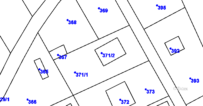 Parcela st. 371/2 v KÚ Točná, Katastrální mapa