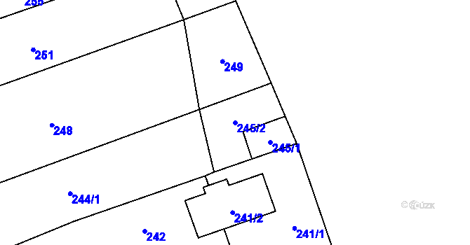 Parcela st. 245/2 v KÚ Chomoutov, Katastrální mapa