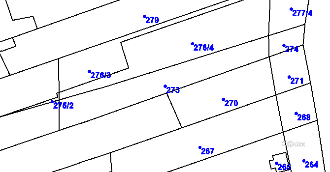 Parcela st. 273 v KÚ Chomoutov, Katastrální mapa
