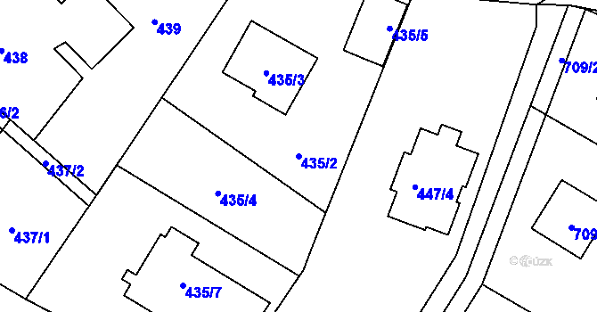 Parcela st. 435/2 v KÚ Chomoutov, Katastrální mapa