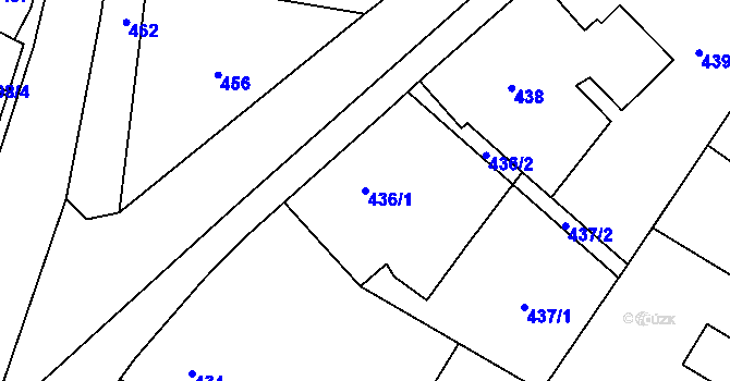 Parcela st. 436/1 v KÚ Chomoutov, Katastrální mapa