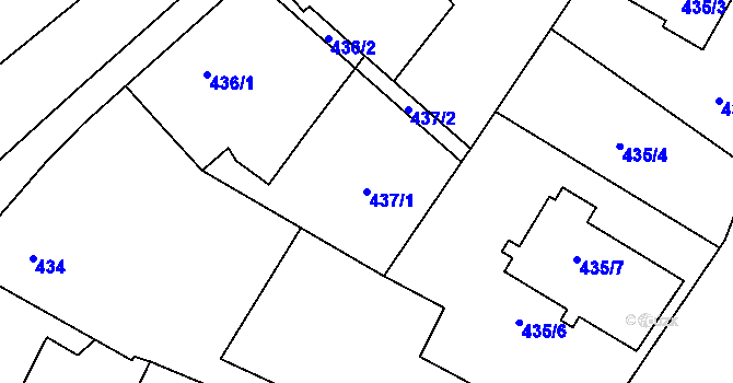 Parcela st. 437/1 v KÚ Chomoutov, Katastrální mapa