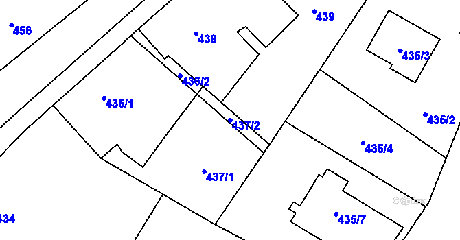 Parcela st. 437/2 v KÚ Chomoutov, Katastrální mapa