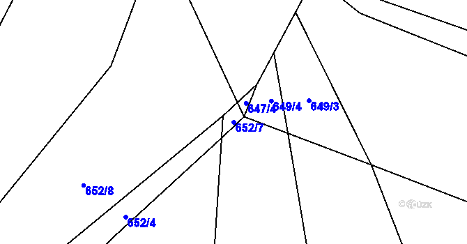 Parcela st. 652/7 v KÚ Chomoutov, Katastrální mapa
