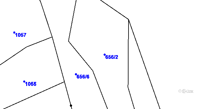 Parcela st. 656/2 v KÚ Chomoutov, Katastrální mapa