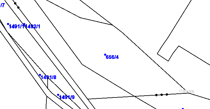 Parcela st. 656/4 v KÚ Chomoutov, Katastrální mapa