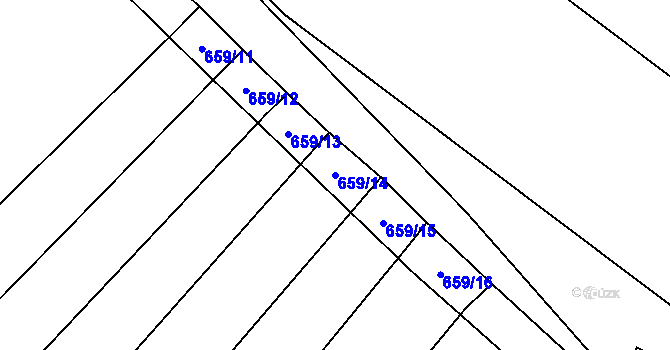 Parcela st. 659/14 v KÚ Chomoutov, Katastrální mapa