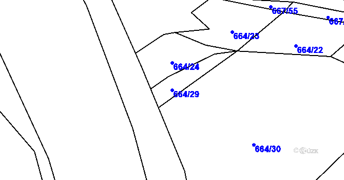 Parcela st. 664/29 v KÚ Chomoutov, Katastrální mapa