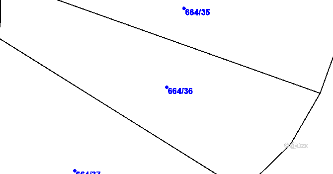 Parcela st. 664/36 v KÚ Chomoutov, Katastrální mapa