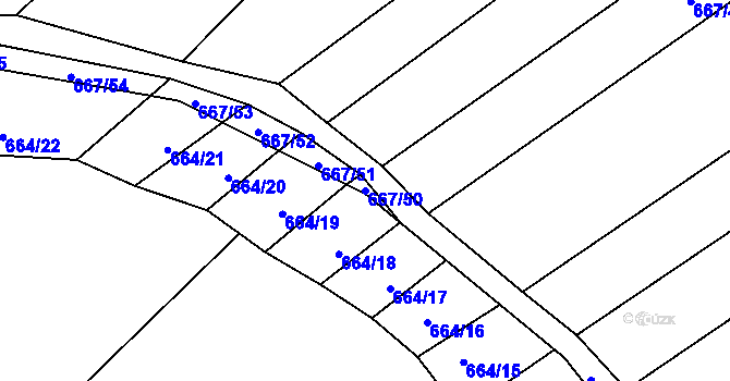 Parcela st. 667/50 v KÚ Chomoutov, Katastrální mapa