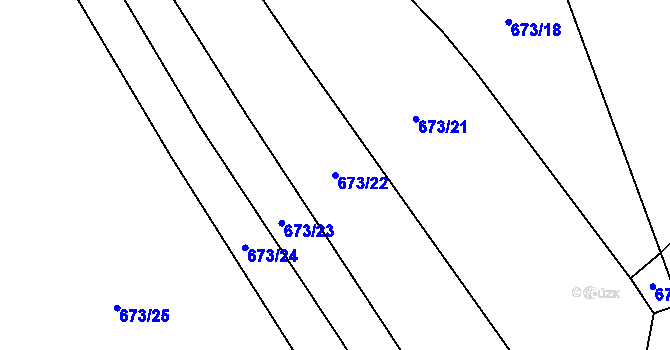 Parcela st. 673/22 v KÚ Chomoutov, Katastrální mapa