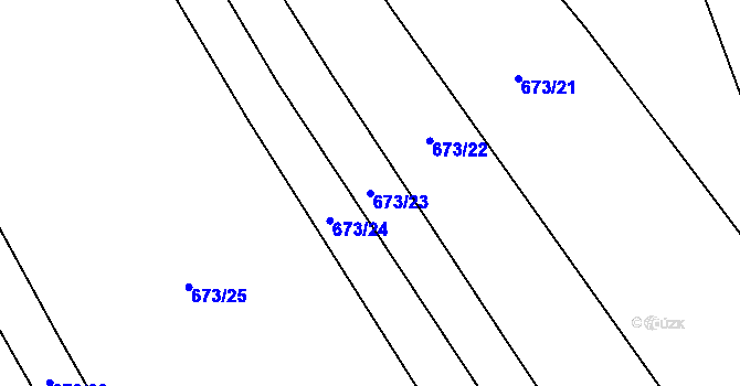Parcela st. 673/23 v KÚ Chomoutov, Katastrální mapa