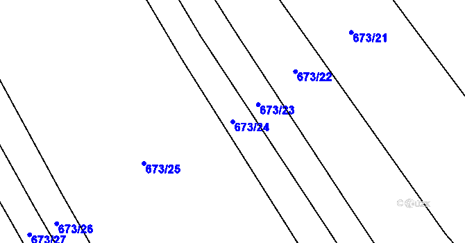 Parcela st. 673/24 v KÚ Chomoutov, Katastrální mapa