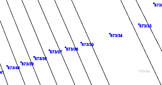 Parcela st. 673/35 v KÚ Chomoutov, Katastrální mapa