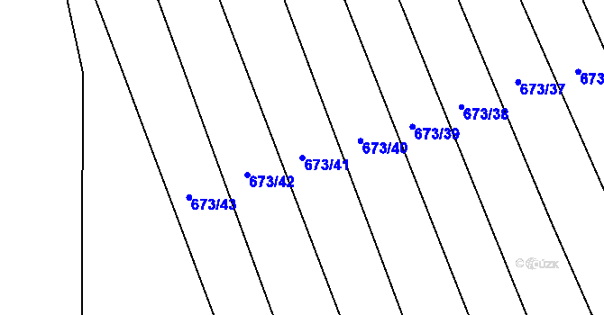 Parcela st. 673/41 v KÚ Chomoutov, Katastrální mapa