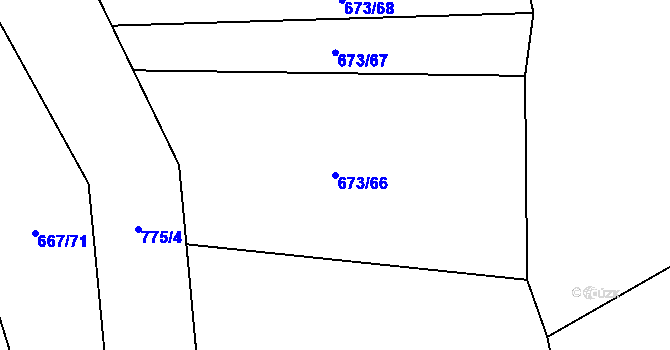 Parcela st. 673/66 v KÚ Chomoutov, Katastrální mapa