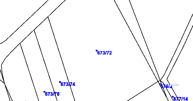 Parcela st. 673/72 v KÚ Chomoutov, Katastrální mapa