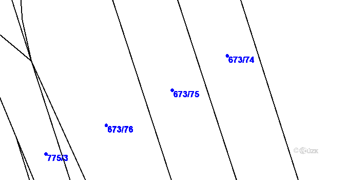 Parcela st. 673/75 v KÚ Chomoutov, Katastrální mapa