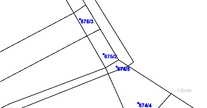 Parcela st. 675/2 v KÚ Chomoutov, Katastrální mapa