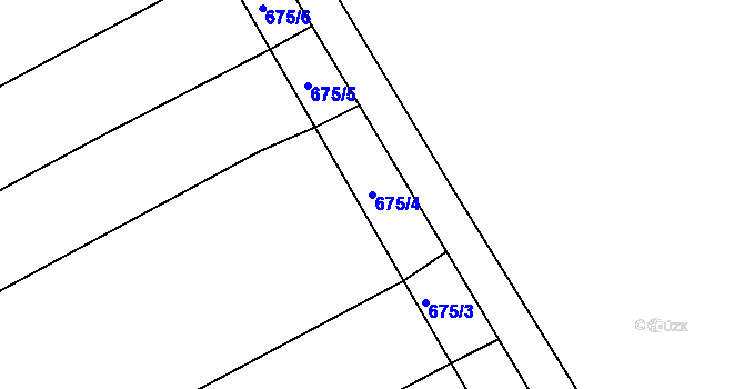 Parcela st. 675/4 v KÚ Chomoutov, Katastrální mapa