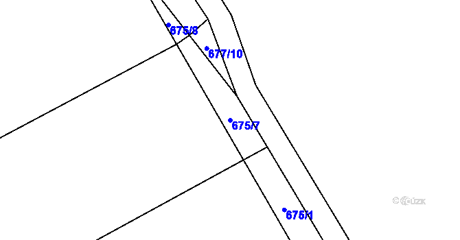Parcela st. 675/7 v KÚ Chomoutov, Katastrální mapa
